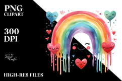 Smiling Rainbow Hearts PNG Product Image 2