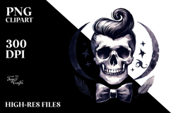 Simplistic Halloween Washed Skull PNG Product Image 2