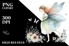 Washed Watercolor Boho Fairy PNG Product Image 1
