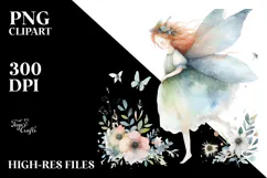 Washed Watercolor Boho Fairy PNG Product Image 2