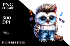 Excited Baby Owl Sitting, Transparent PNG Product Image 2