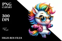 Dancing Cute Baby Unicorn Clipart Product Image 1