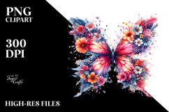 Vibrant Butterfly made of Flowers | Sublimation | Clipart Product Image 3