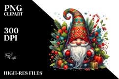 Detailed Vibrant Christmas Gnome, White Background Product Image 2