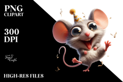 Cute Mouse with Party Hat PNG Product Image 2
