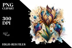 Abstract Wooden Iris | Watercolor Splash Clipart Product Image 3