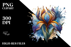 Abstract Wooden Iris | Watercolor Splash Clipart Product Image 2