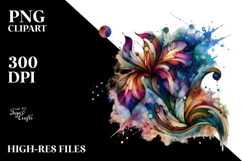 Abstract Wooden Iris | Watercolor Splash Clipart Product Image 2