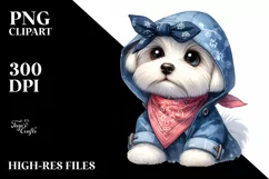 Baby Maltese Bandana Raincoat Clipart Product Image 3