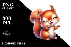 Cute Energetic Baby Squirrel PNG Product Image 2