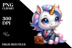 Cute Baby Unicorn Lawyer Clipart Product Image 3