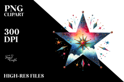Watercolor Colorful Star PNG Product Image 2