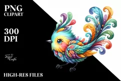Colorful Watercolor Bird | Sublimation | Clipart Product Image 3