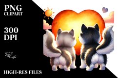 View from Behind Siberian Husky Heart Shape PNG Product Image 2