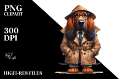 Watercolor Bloodhound Raincoat | Clipart Product Image 2