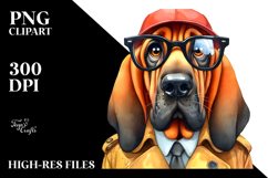 Watercolor Bloodhound Raincoat | Clipart Product Image 2