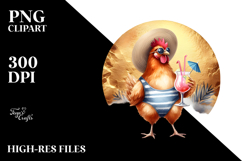 Chicken in Beachwear PNG Product Image 2