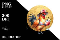 Funky Chicken in Beachwear PNG Product Image 2