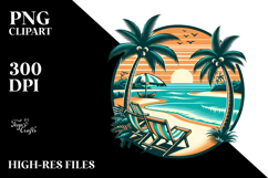 Tropical Beach Chairs, PNG Product Image 2