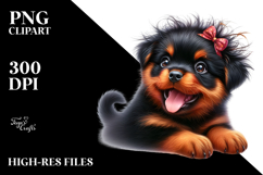 Baby Rottweiler with Crazy Fur, Transparent PNG Product Image 2
