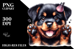 Watercolor Baby Rottweiler PNG Product Image 2
