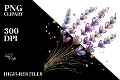 Lavender with Gold Inserts PNG Product Image 2