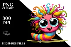 cute Crazy Cartoon Worm with Big Eyes | Sublimation | Product Image 2