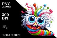 Colorful Smiling Baby Worm Cartoon Product Image 2