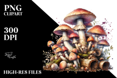 Watercolor Splash Mushroom PNG Product Image 2