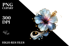 Abstract -Like Hibiscus with Golden Insertions PNG Product Image 2