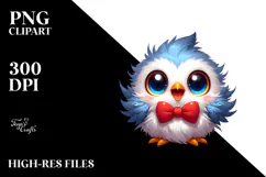 Ridiculously Cute Cartoon Bird PNG Product Image 2