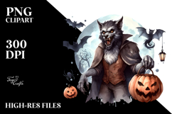Funny Halloween Werewolf Clipart Product Image 2