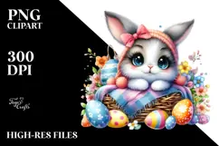 Colorful Crazy Cute Baby Rabbit PNG Product Image 2