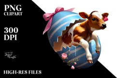 Cute Baby Cow Easter Egg PNG Product Image 2
