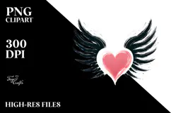 Heart with Wings and Fire PNG Product Image 2