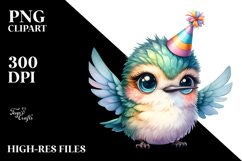 Energetic Hummingbird with Party Hat PNG Product Image 2