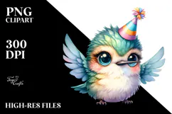 Energetic Hummingbird with Party Hat PNG Product Image 2