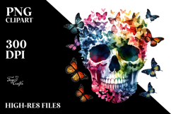 Colorful Painting with Butterfly Silhouettes PNG Product Image 2