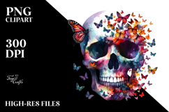 Colorful Painting with Butterfly Silhouettes PNG Product Image 2