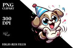 Silly Catoon Puppy with Expressive Eyes PNG Product Image 2