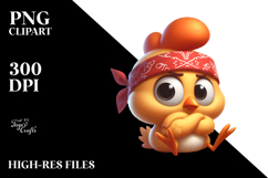 Cute Chicken Bandana PNG Product Image 2