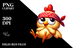 Ridiculously Cute Chicken with Party Hat, Transparent PNG Product Image 2