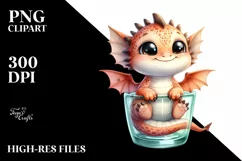 Baby Dragon Smiling in | Sublimation Clipart Product Image 2