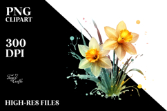 Daffodil Watercolor, PNG Product Image 1