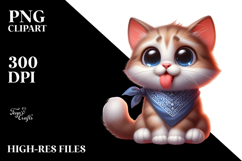 Whimsical Cartoon Kitten PNG Product Image 2
