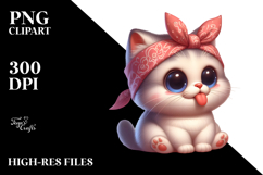 Whimsical Cartoon Kitten PNG Product Image 2
