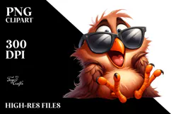 Playful Bird with Sunglasses PNG Product Image 2