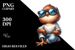 Silky Bird with Oversized Sunglasses, PNG Product Image 2