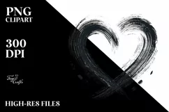 Simple Paint Brush Style Heart PNG Product Image 2