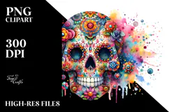 Colorful Skull Painting, Transparent PNG Product Image 2